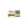 Home Basics Essentials Series 5 Piece Stainless Steel Knife Set with All Natural Wood Cutting Board