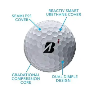 Bridgestone Tour B X Golf Balls with REACTIV Cover Technology, White (2 Dozen)