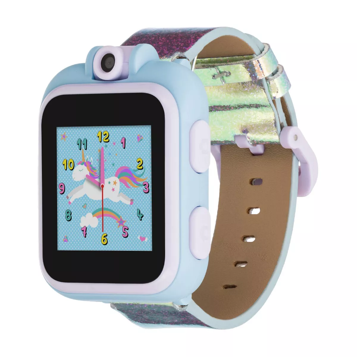 PlayZoom Interactive Educational Smartwatch for Kids 48mm - Rainbow Holographic Band