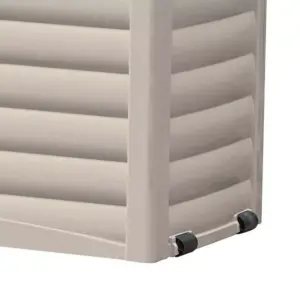 Suncast DB8300 83 Gallon Outdoor Resin Storage Chest Deck Box with Handles, Wheels, and Lid for Patio, Garden, or Pool for All Weather, Mocha/Taupe