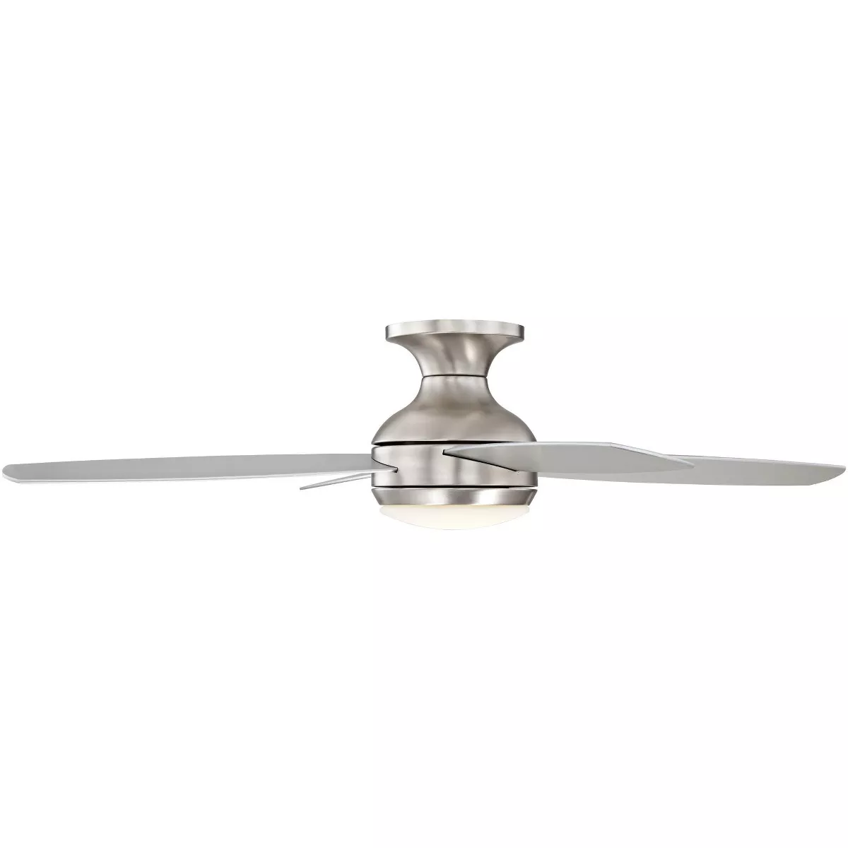 52" Casa Vieja Modern Hugger Ceiling Fan with Light LED Dimmable Remote Control Flush Mount Brushed Nickel for Living Room Bedroom