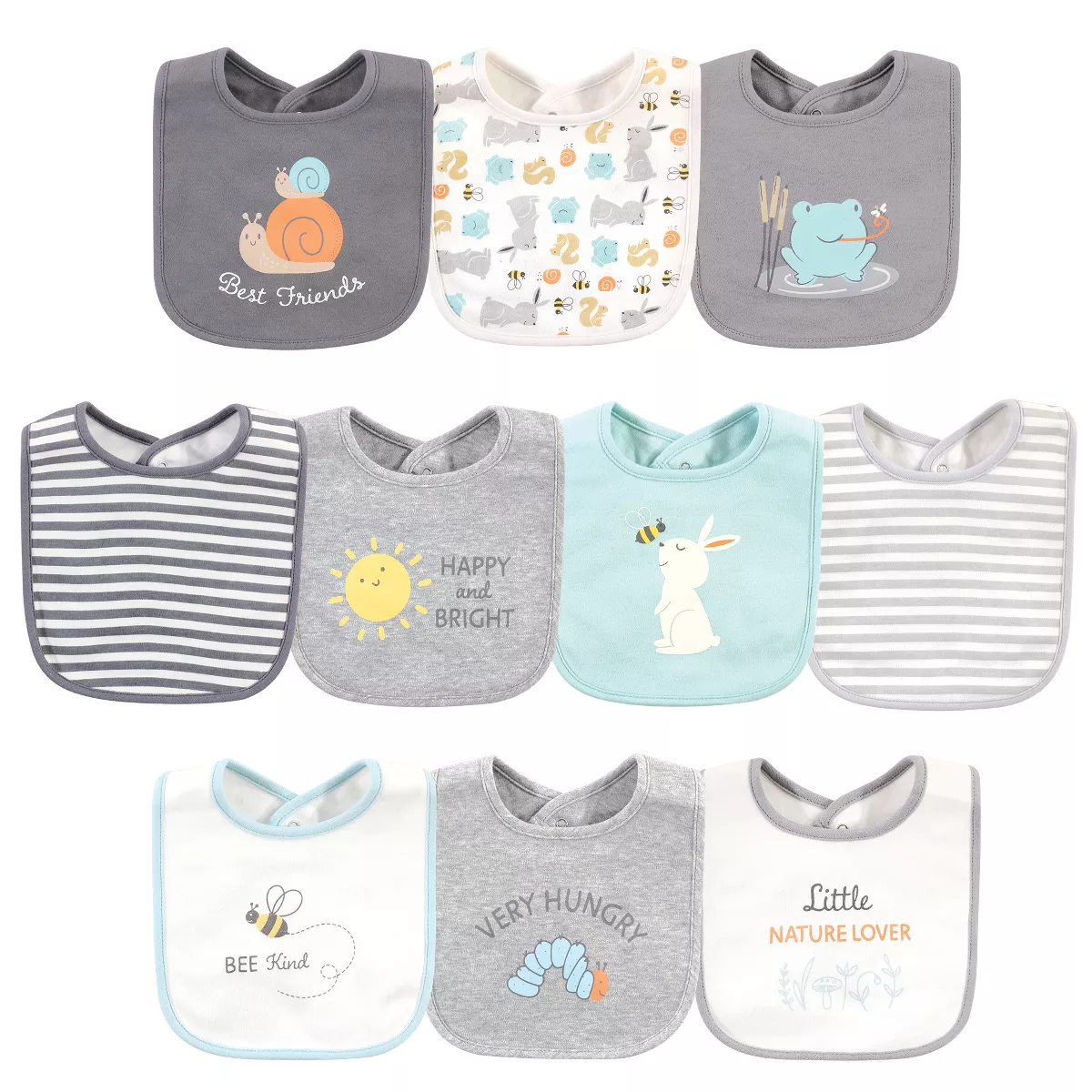 Hudson Baby Infant Boy Cotton Bibs, Best Friends, One Size