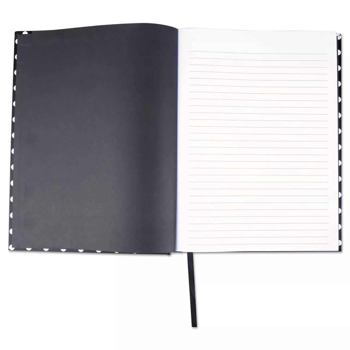 Universal Casebound Hardcover Notebook 10 1/4 x 7 5/8 Black with White Dots 66350