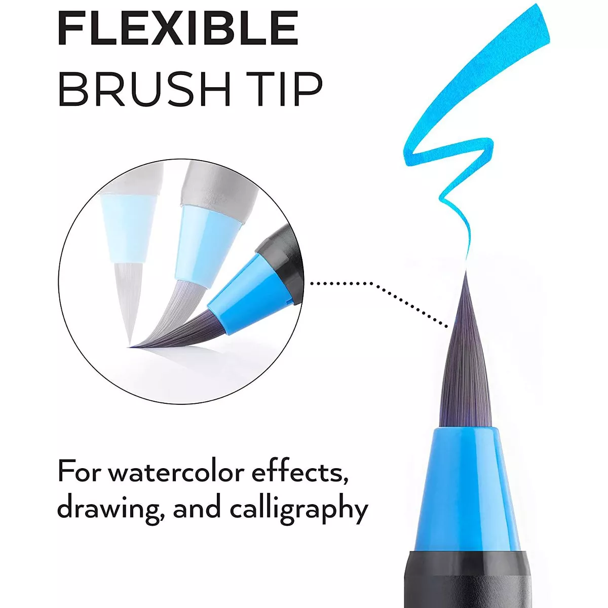 Arteza Blendable Ink Real Brush Tip Artist Brush Pens Set, Assorted Colors, Non-Toxic - 48 Pack (ARTZ-8090)