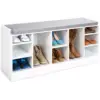 Best Choice Products 46in Shoe Storage Organization Rack Bench for Entryway, Bedroom w/ Padded Seat, 10 Cubbies - White