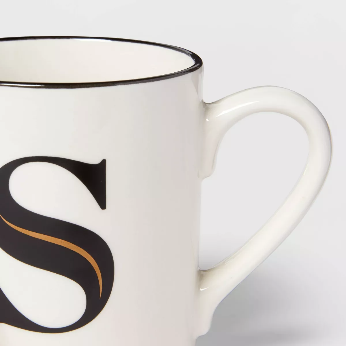 16oz Stoneware Monogram S Mug White - Threshold™