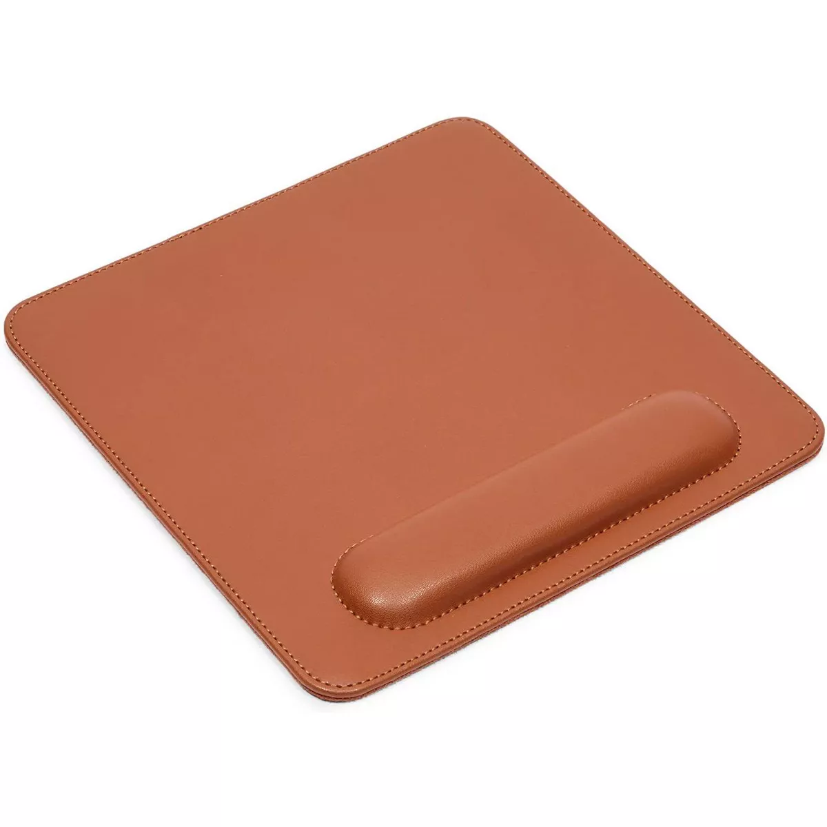 Stockroom Plus Computer Mouse Pad Mousepad with Wrist Rest Support, Brown Leather Office Desk Accessories