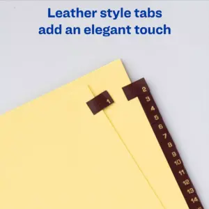 Avery Red Lthr Tab Dividers Printed 1-31 8-1/2