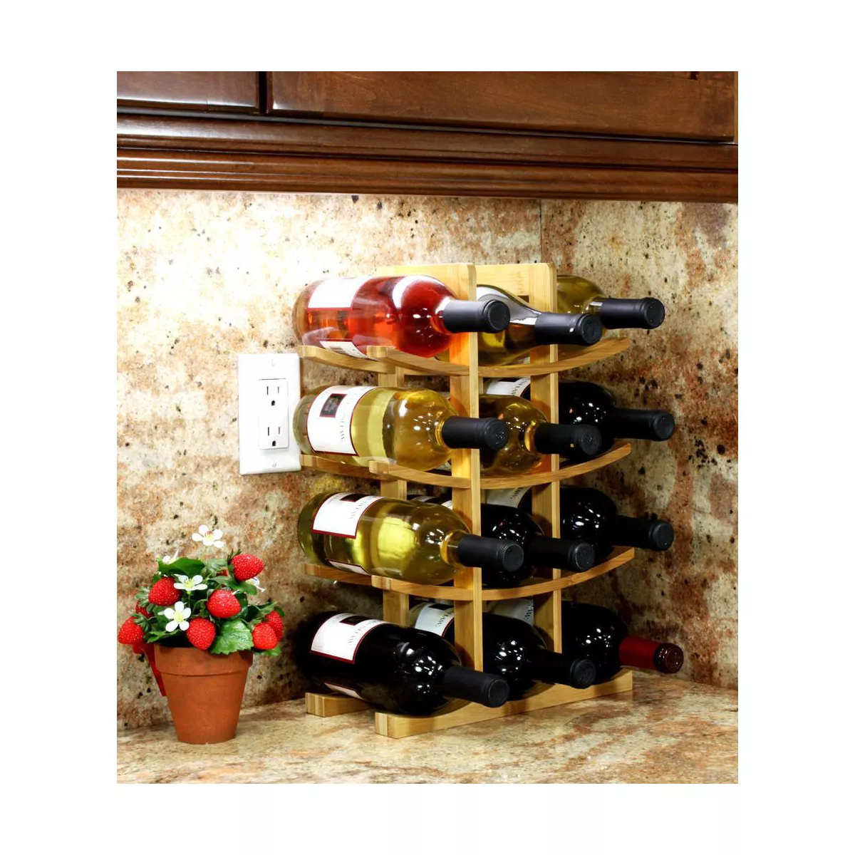 Oceanstar 12-Bottle Bamboo Wine Rack