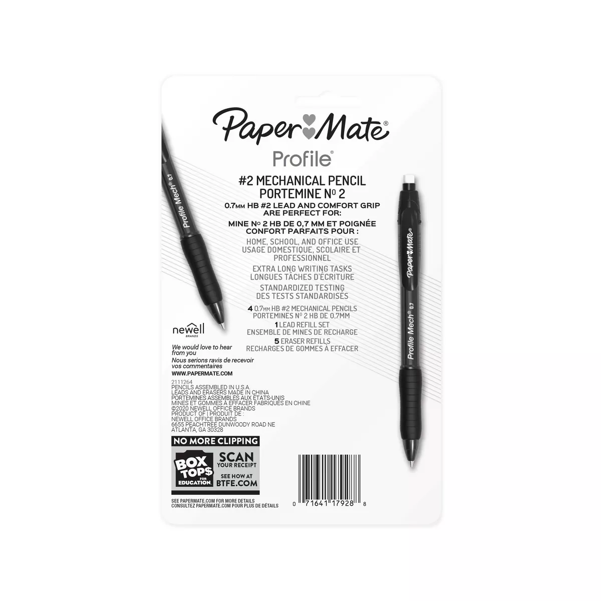 4pk #2 Mechanical Pencils Profile 0.7mm - PaperMate