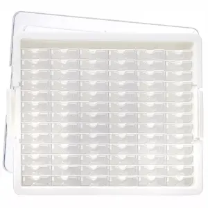 Elizabeth Ward Bead Storage Solutions 82 Piece Stackable Organizer Tray with Lid, 78 Tiny Compartments for Seed Beads and Crystals, Clear (2 Pack)