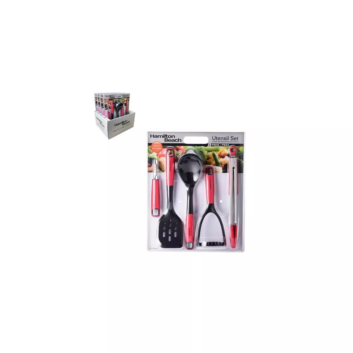 Hamilton Beach 5pc Utensil and Kitchen Tool Set - Red