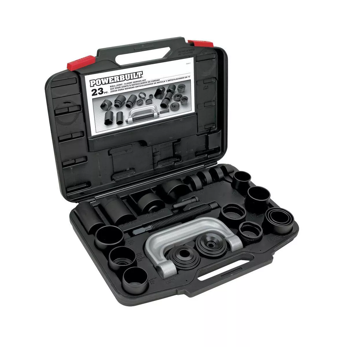 Powerbuilt 648617 23 Piece Heavy Duty Ball Joint and U Joint Service Vehicle Tool Set with Storage Case