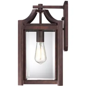 Franklin Iron Works Rustic Farmhouse Outdoor Wall Light Fixture Bronze 16 1/4