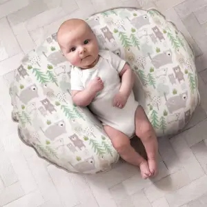 Boppy Organic Fabric Nursing Pillow Cover - Taupe Bear Family
