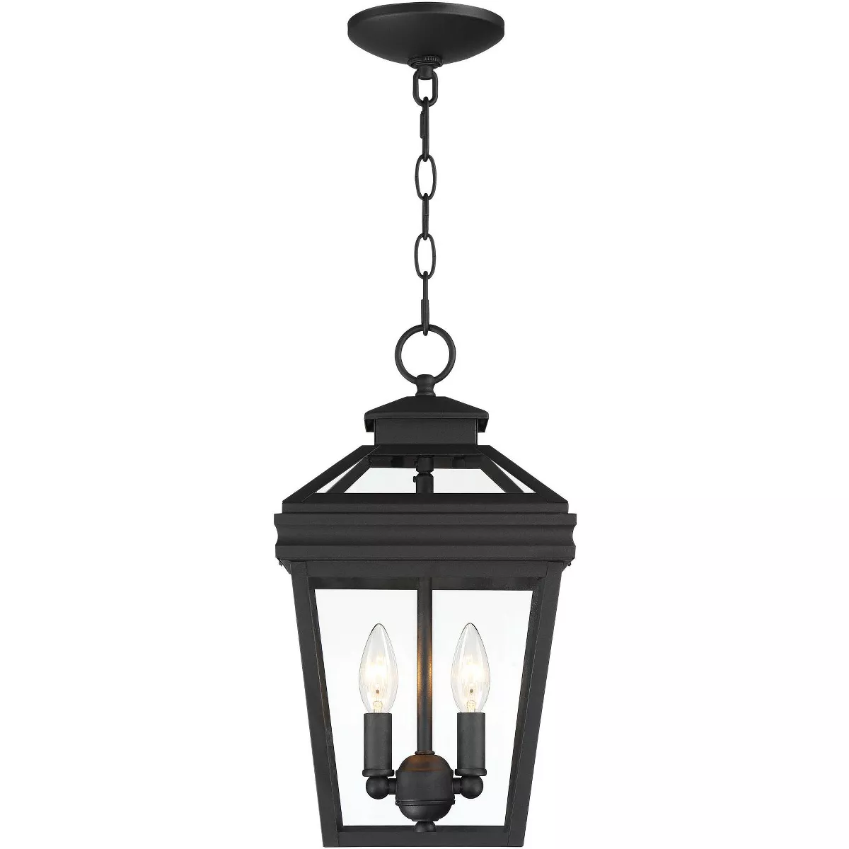 John Timberland Traditional Outdoor Ceiling Light Hanging Black Lantern 16 1/2