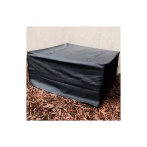 Sunnydaze Outdoor Weather-Resistant PVC and Polyester Square Fire Pit Bowl Cover with Drawstring and Toggle Closure - 48
