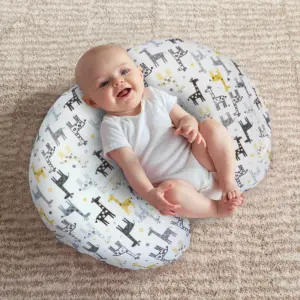 Boppy Original Nursing Pillow Cover - Gray Gold Giraffes