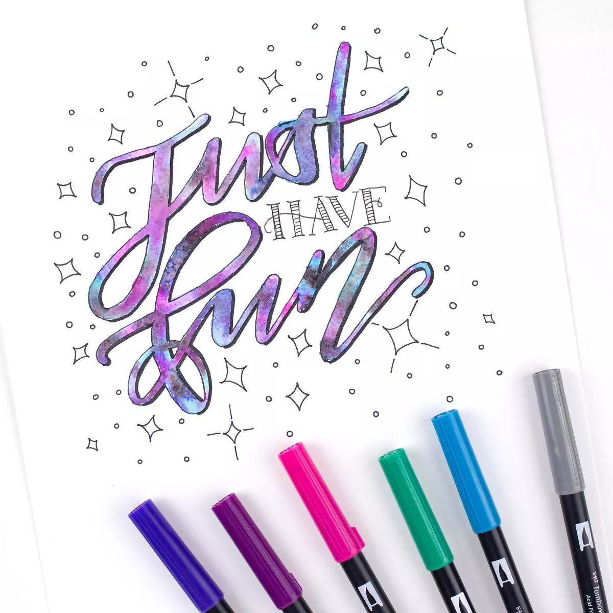 6ct Dual Brush Pen Art Markers Galaxy Palette - Tombow