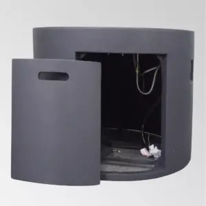 Aidan Outdoor Round Lightweight Concrete Gas Burning Fire Pit - Dark Gray - Christopher Knight Home
