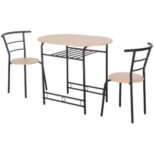 Costway 3 PCS Dining Set Table and 2 Chairs Home Kitchen Breakfast Bistro Pub Furniture