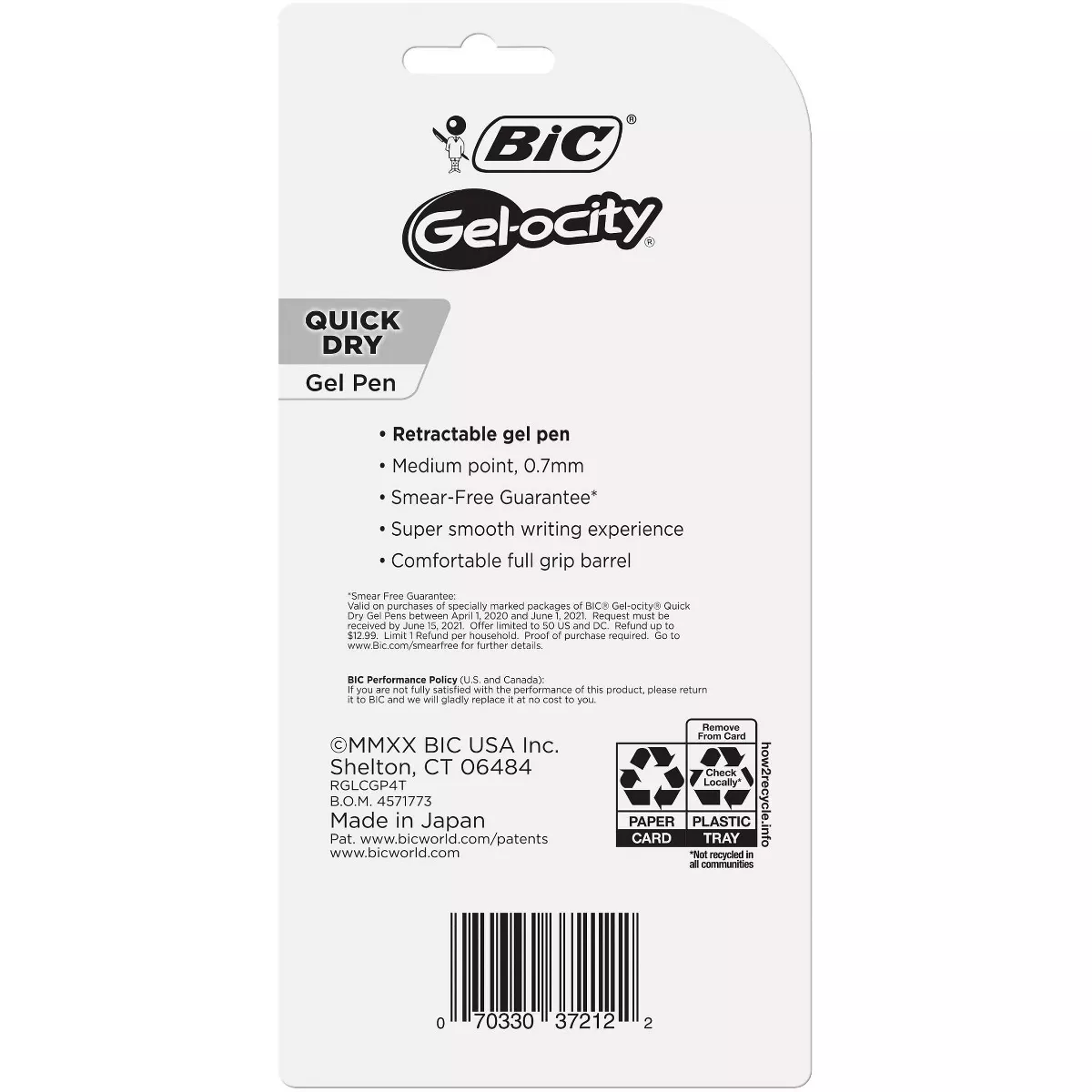 BiC 4pk Gel Pens Gelocity Quick Dry Business