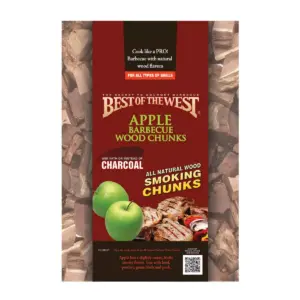 Best of the West All Natural BBQ Multi Flavored Smoking Wood Chunk Grilling Bundle with Hickory, Mesquite, and Apple Wood Chunks (3 Pack)