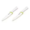 T-Fal Zen 84211 Ergonomic Sharp Ceramic 6 Inch Kitchen Chefs Santoku Knife with Protective Sheath and Ergonomic Grip, White (2 Pack)