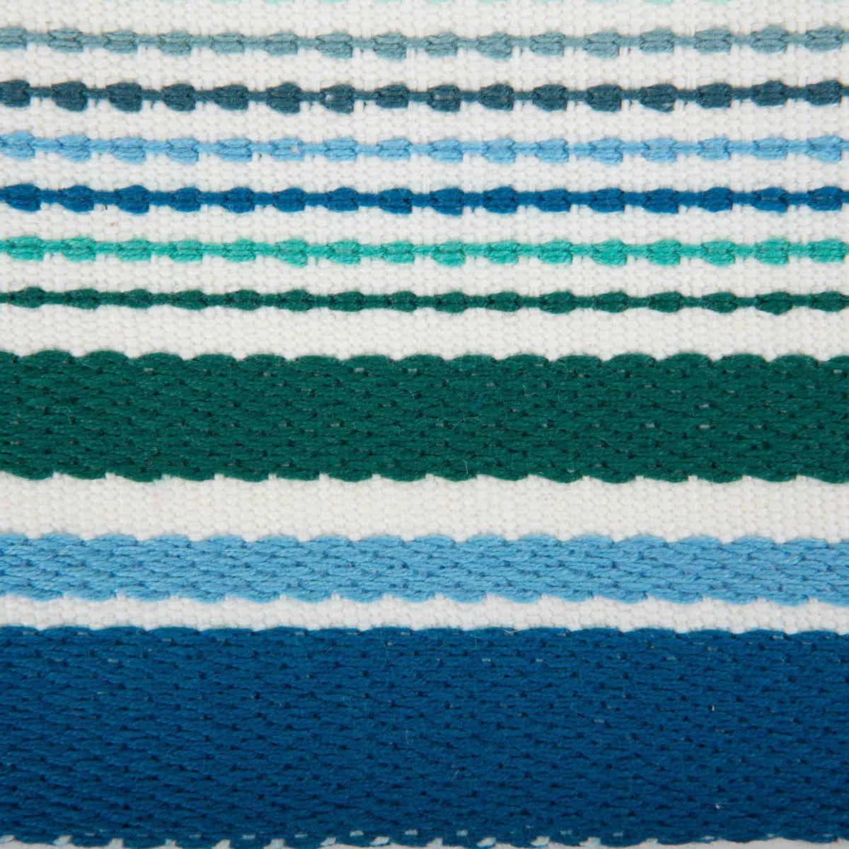 Set of 6 Tidal Stripe Fringed Placemat Blue - Design Imports