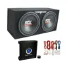 MTX TNP212D2 12" 1200 Watt 4 Ohm Dual Loaded Car Audio Subwoofer Package with Sub Enclosure, Planet 1500W Monoblock A/B Amplifier & 8 Gauge Wiring Kit
