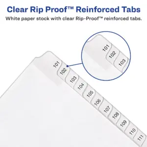 Avery Allstate-Style Legal Exhibit Side Tab Dividers 25-Tab 76-100 Letter White 01704