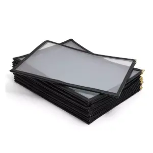 Juvale 12-Pack 4 Page Double View Clear PVC Restaurant Menu Covers for A4 Size Sheet