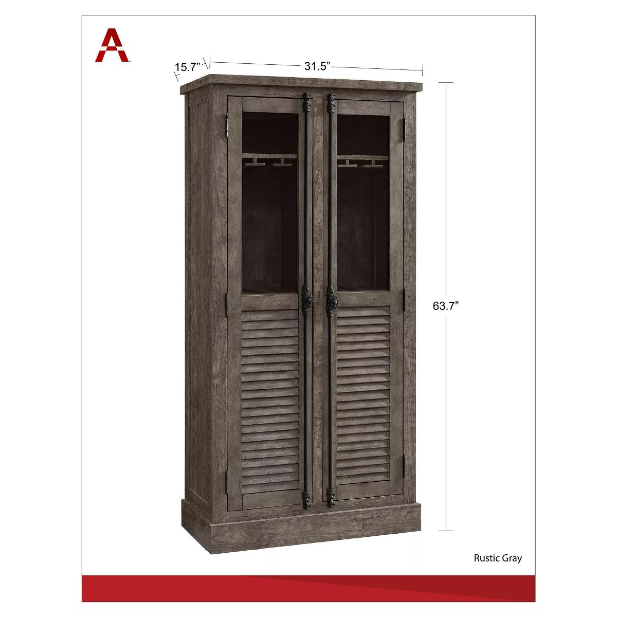 Cheshire Beverage Cabinet Rustic Gray - Room and Joy