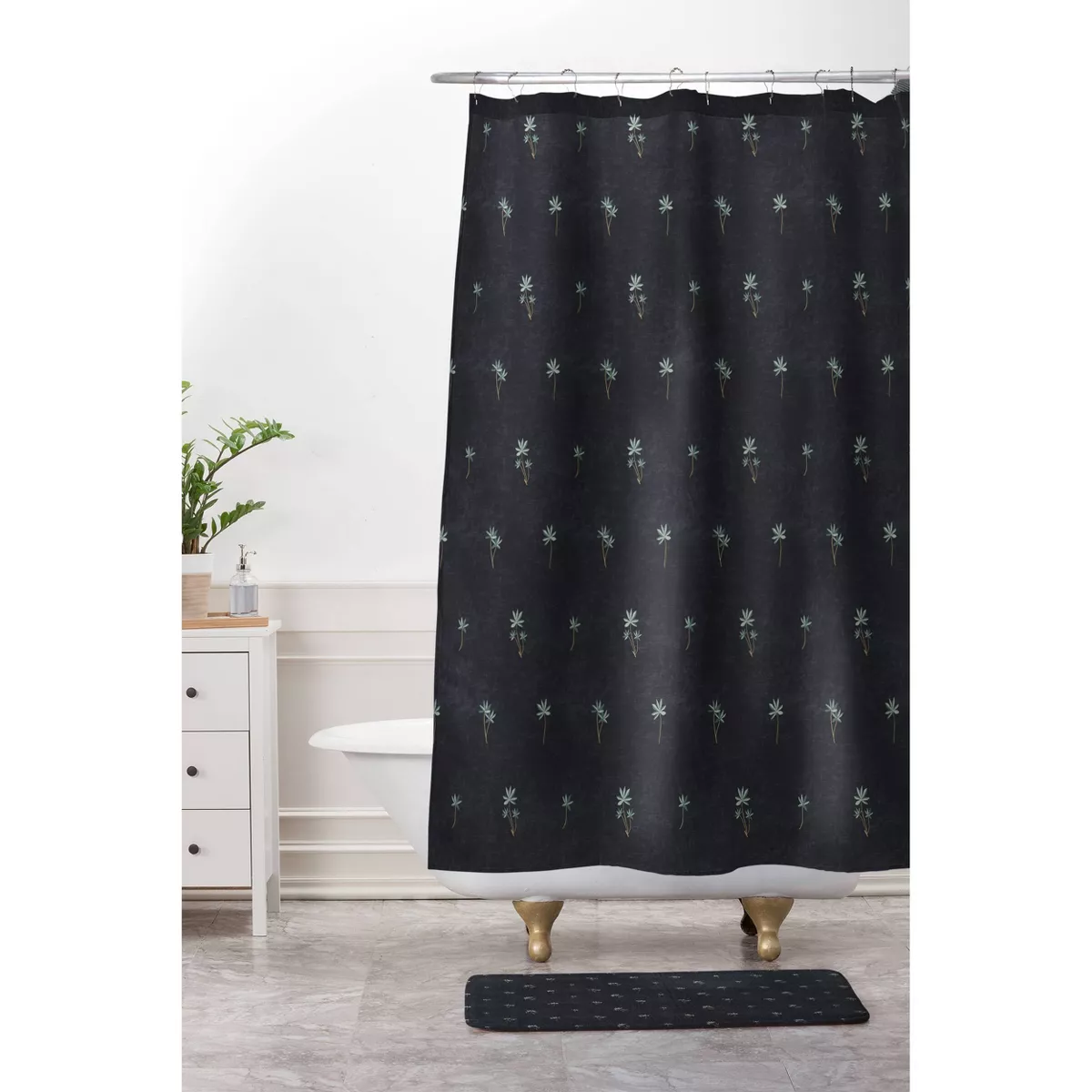 Holli Zollinger Palma Dark Shower Curtain Black - Deny Designs