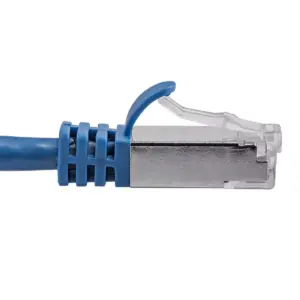 Monoprice Cat7 Ethernet Patch Cable - 5 Feet - Blue | Network Internet Cord - Flexboot RJ45 Stranded 600Mhz S/FTP CMX Pure Bare Copper Wire 26AWG -