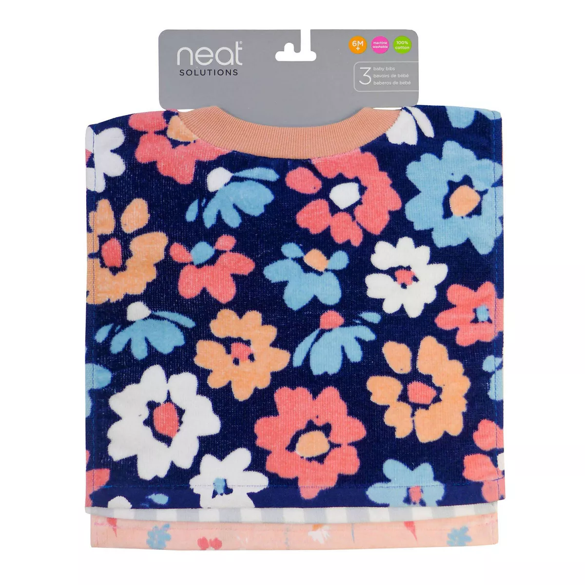 Neat Solutions Printed Pullover Toddler Bib Set Girl - Floral - 3pk