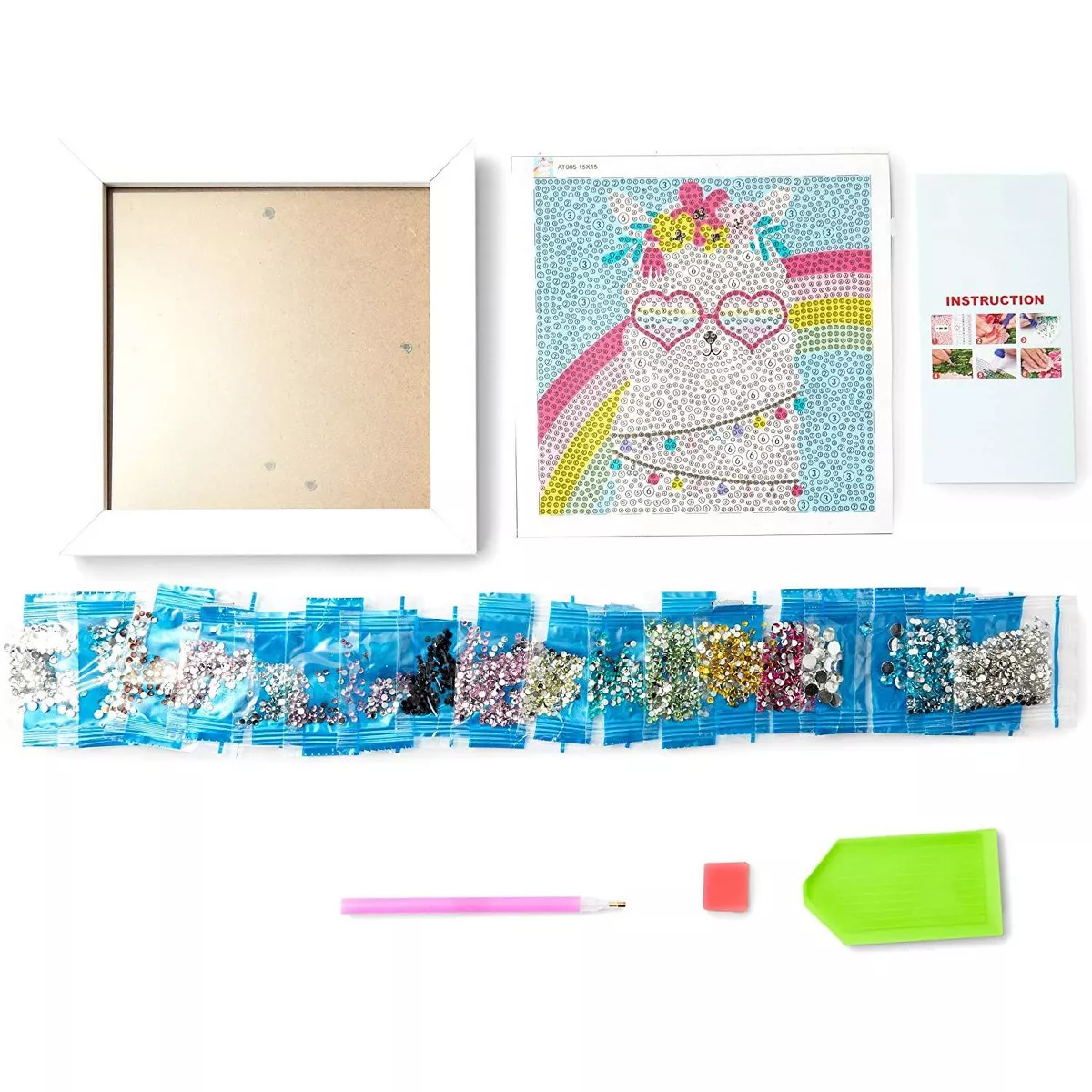 Bright Creations Llama 5D Diamond Painting Kits with Frame, DIY Arts and Crafts Home Wall Decor for Kids, 6
