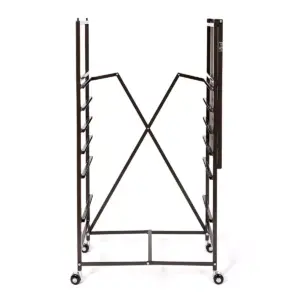 Origami CC6-Bronze Narrow Folding Storage Shelf Rolling Cart Unit with 6 Organizer Mesh Drawers in Bronze for Home, Office, or Dorm
