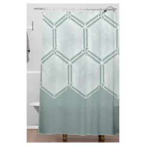 Honeycomb Shower Curtain Blue - Deny Designs