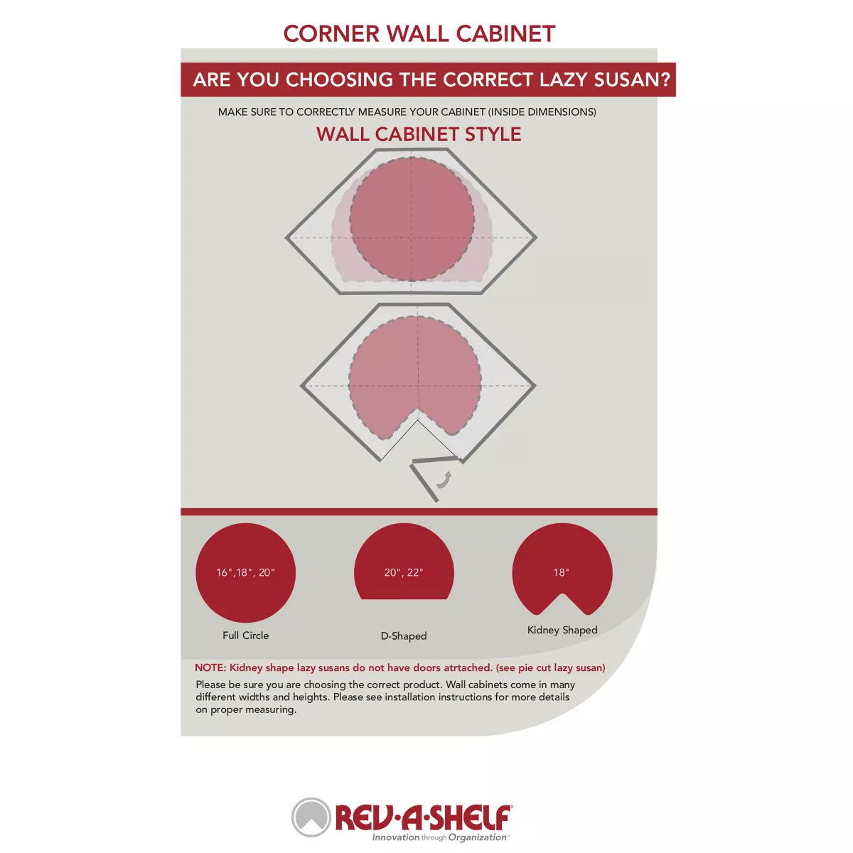 Rev-A-Shelf 6012-18-11-52 18-Inch White Polymer Full Circle 2-Shelf Lazy Susan Kitchen Cabinet Corner Storage Organizer