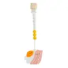 Loulou Lollipop Silicone Teether with Clip - Bacon and Egg