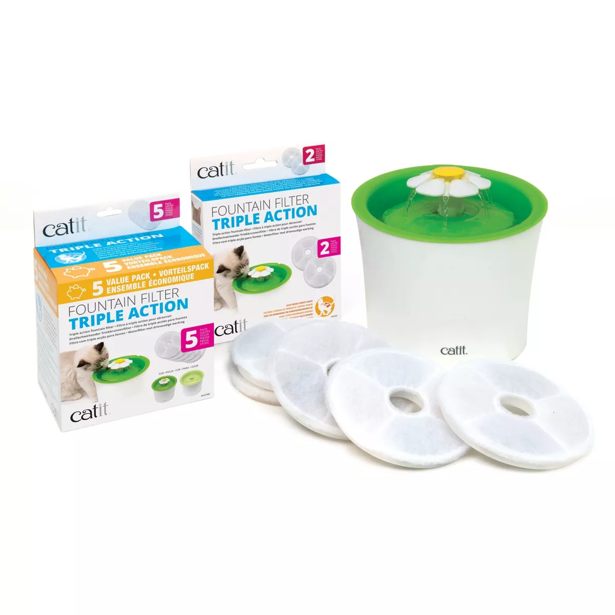 Catit 2.0 Triple Action Water Softener for Cats - 5pk