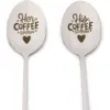Engraved Spoon Gift Set, His Coffee Spoon, Her Coffee Spoon (7.8 In, 2 Pack)
