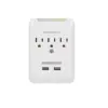 Monoprice Power & Surge - 3 Outlet Power Surge Protector Wall Tap With 2 Built In 2.1A USB Ports - White | UL Rated540 Joules With Protected Light