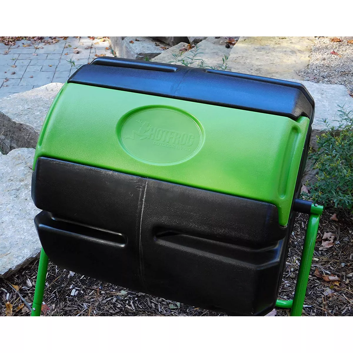 FCMP Outdoor HF-RM4000 HOTFROG Roto 37 Gallon BPA Free Plastic Rotating Tumbling Spinning Composter Compost Bin