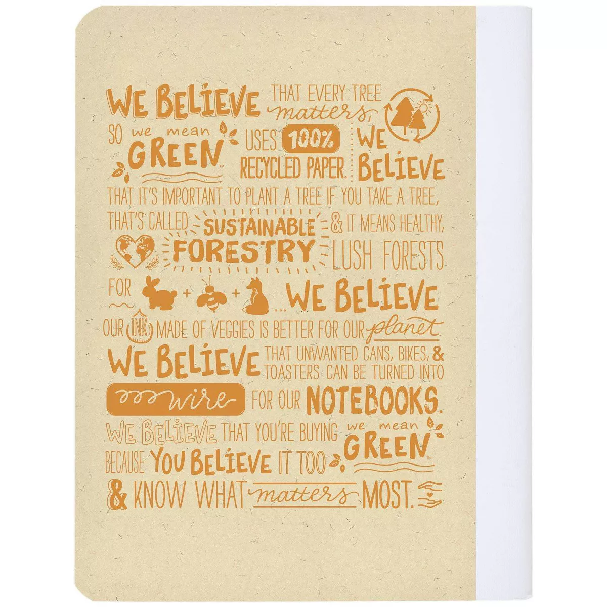 Composition Notebook Recycled Wide Ruled Orange - Mead