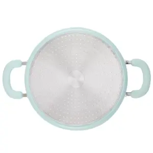 Rachael Ray Create Delicious 6qt Aluminum Nonstick Stock Pot with Lid Light Blue