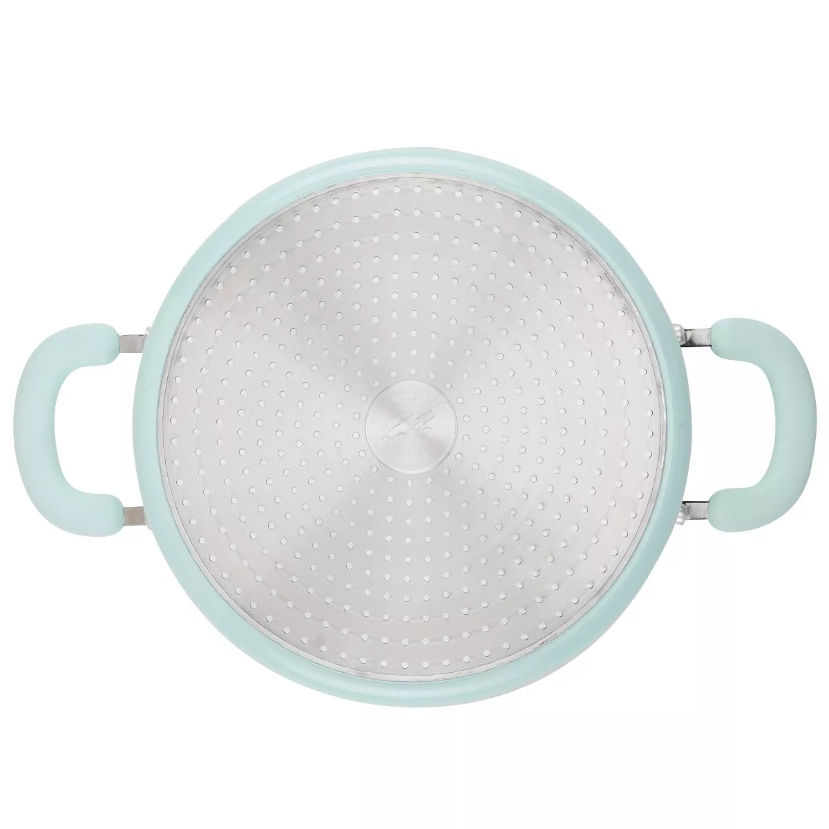Rachael Ray Create Delicious 6qt Aluminum Nonstick Stock Pot with Lid Light Blue