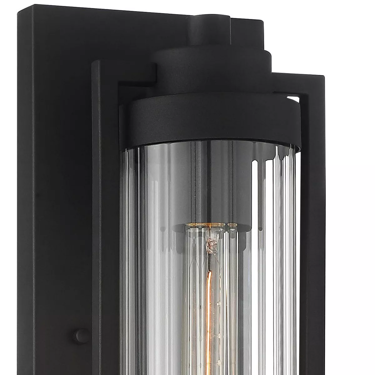 Possini Euro Design Modern Outdoor Wall Light Fixture Textured Black 15 1/2