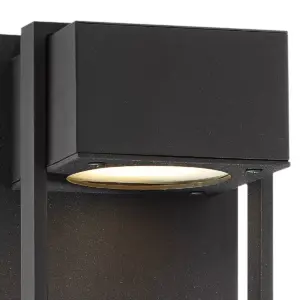 Possini Euro Design Modern Outdoor Wall Light Fixture LED Textured Black 9 1/2